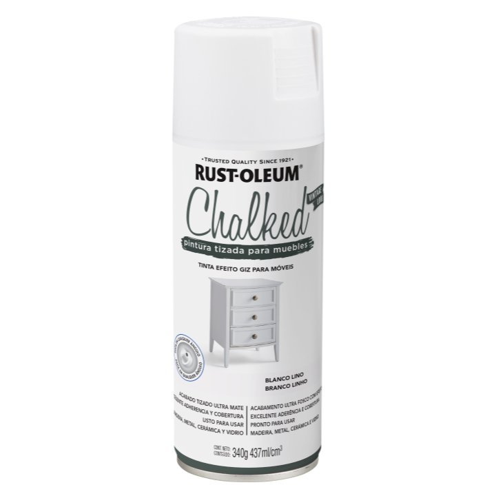 Spray Chalked Efeito Giz Branco Linho Rust Oleum