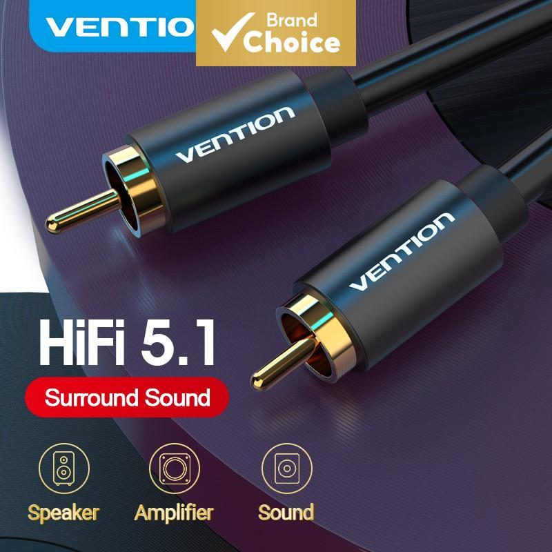  Cabo de Áudio Vention RCA 1m 1,5m 2m RCA para RCA Macho para Macho Cabo Estéreo Coaxial para TV Amplificador DVD