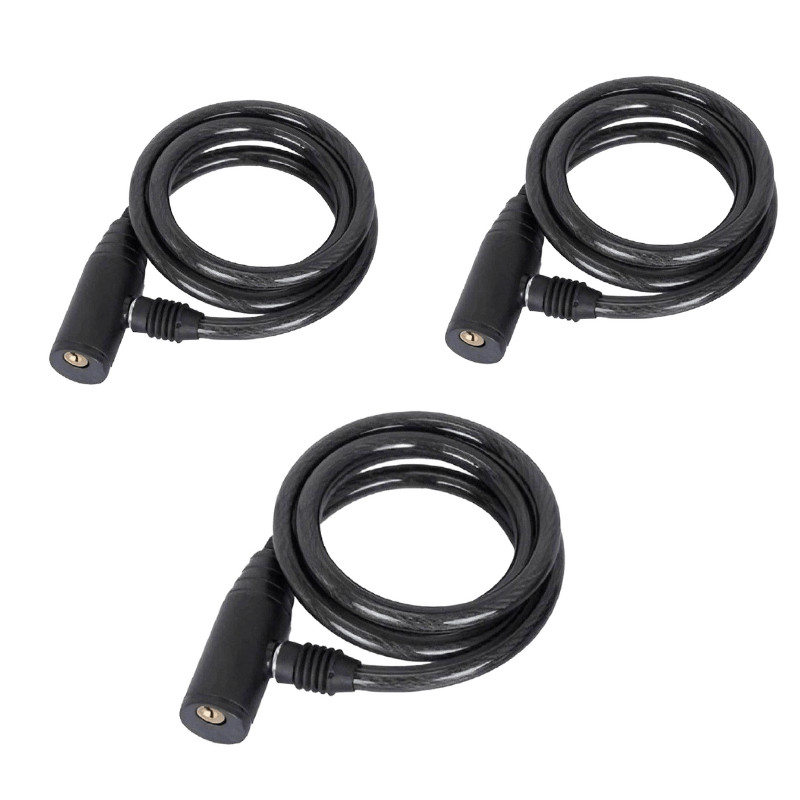 Kits de Cadeado Para Bicicleta e Moto Com Cabo De Aço 64 Cm