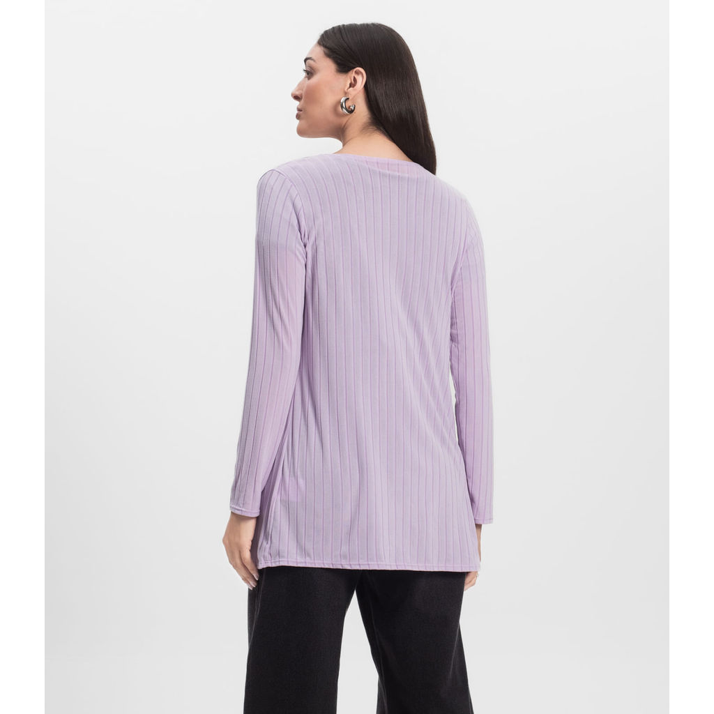 Detalhes do Cardigan Feminino Canelado Infinita Cor Roxo