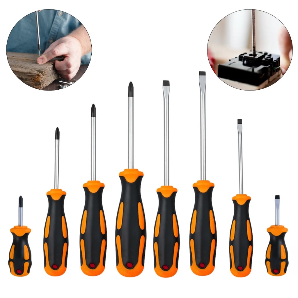 Jogo De Chave De Fenda 8 Peças Ponta Magnética Cabo Borracha em Oferta na Shopee