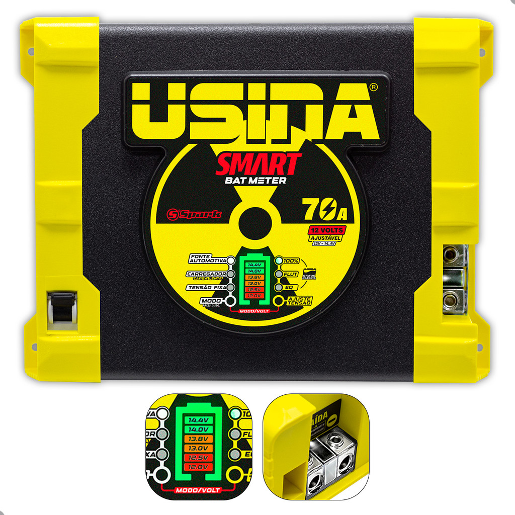 Fonte Automotiva Usina 70A Smart Charger para Som e Bateria em Oferta na Shopee