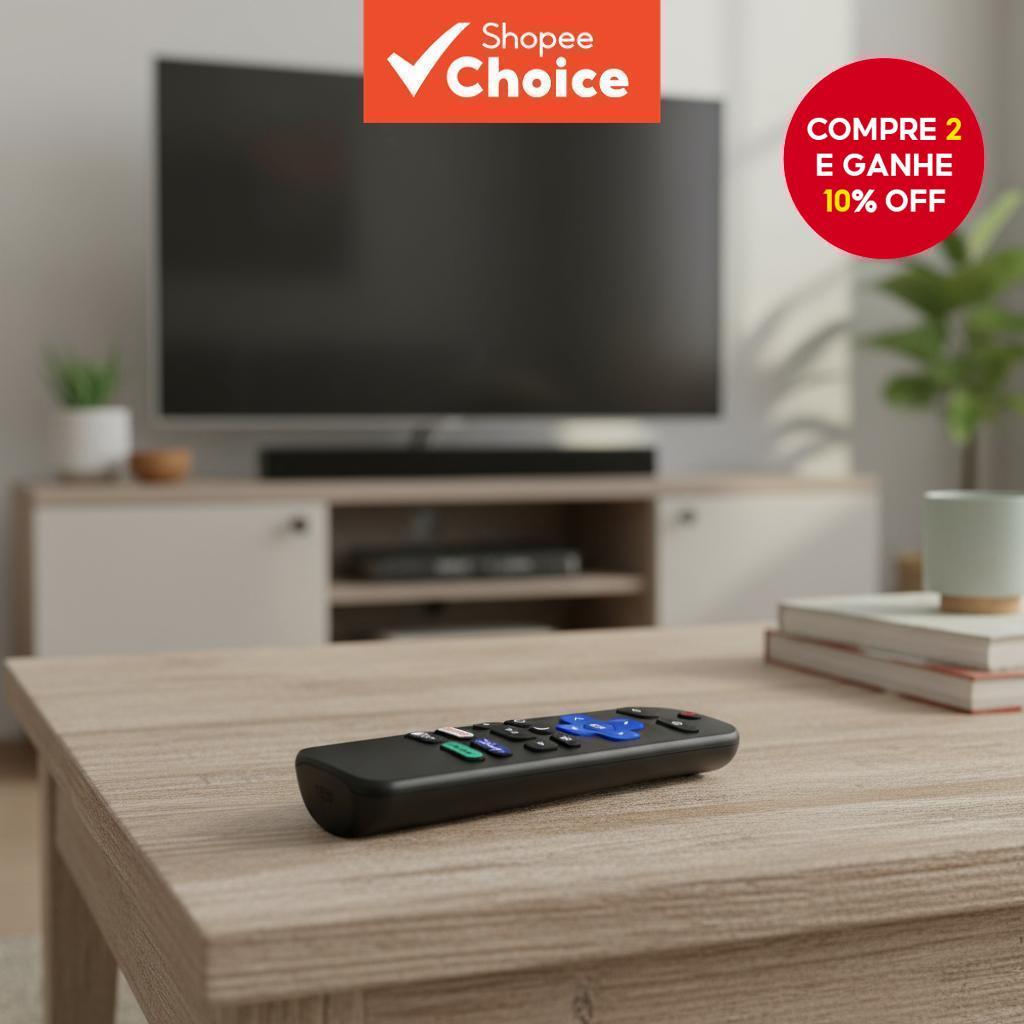 Controle Remoto Roku-TV, Compatível TVs Inteligentes Roku da Hisense, Onn, Sharp