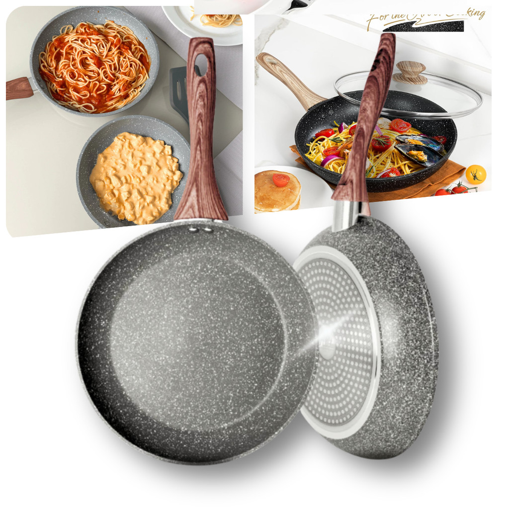 Imagem Frigideira Antiaderente Cerâmica Fundo Triplo Premium Não Usa Óleo Não Gruda Frigideira Granito