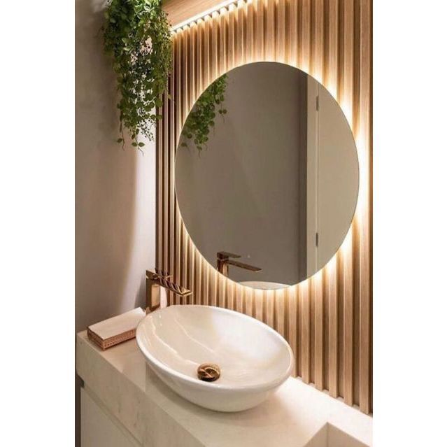 Espelho led Redondo quarto banheiro Fonte Ou Bateria Orgânico De Parede Fonte 110v/220v com suporte em Oferta na Shopee