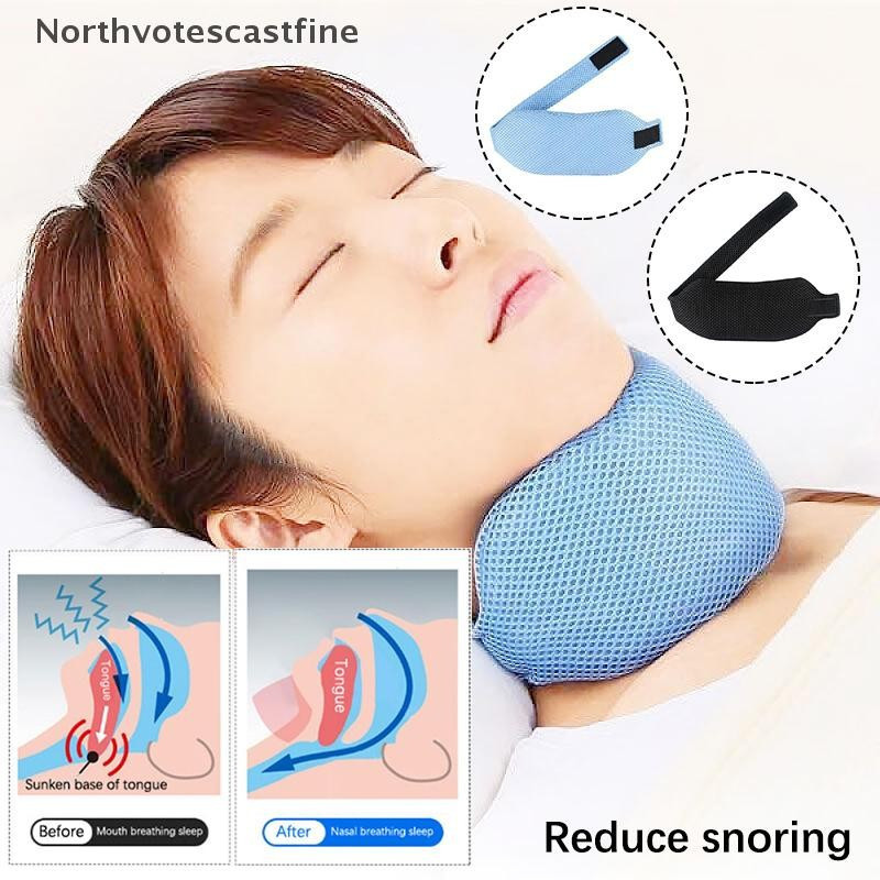 Northvotescastfine Anti Ronco Cinta De Queixo Para Homens Mulheres Ajustável Parar Sono Pescoço Apneia Solução De Mandíb