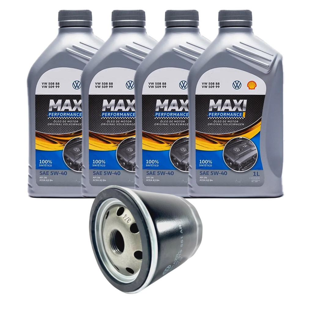 Kit de Troca de Óleo 4l 5w40 508 509 Gol Polo Voyage Golf 1.0 1.6 8v Vw em Oferta na Shopee