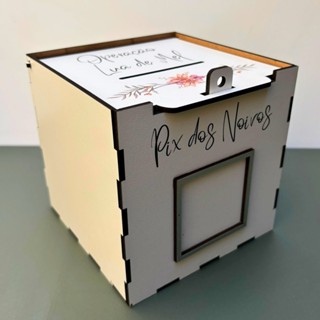 Caixa PIX Urna para Corte da Gravata Casamento Operação Lua de Mel Qr Code Cerejeira em Oferta na Shopee