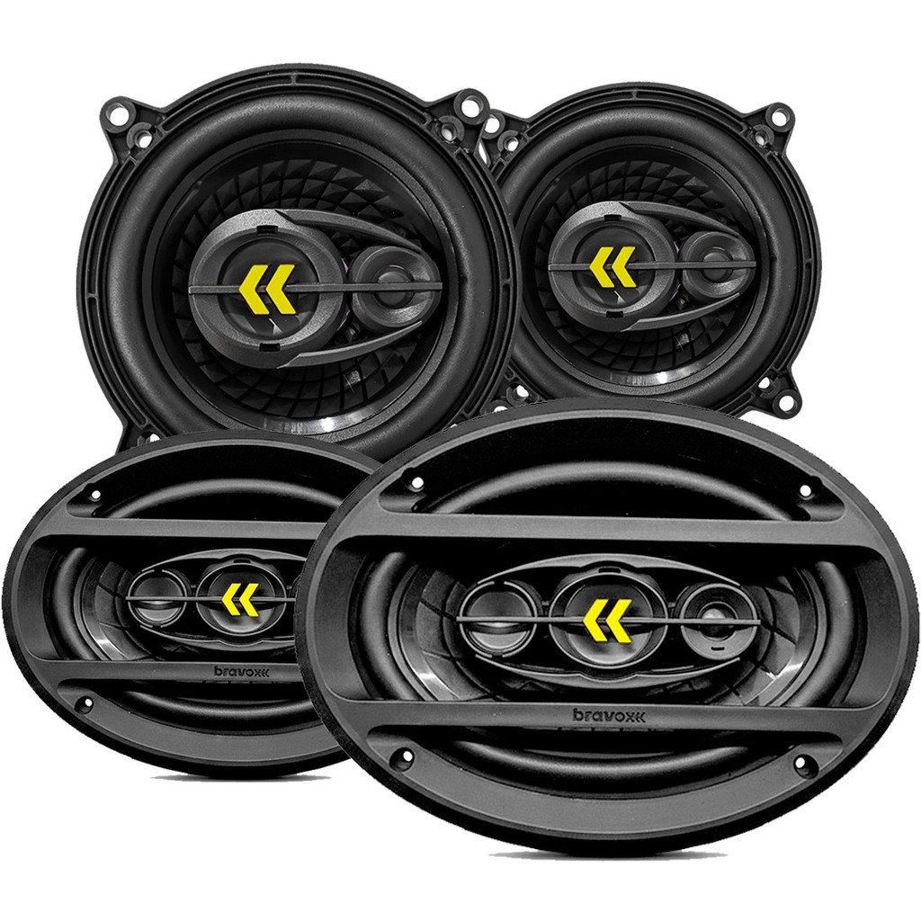 Kit Alto Falantes Bravox Revo 5 Pol + Revo 6x9 Pol 340w rms