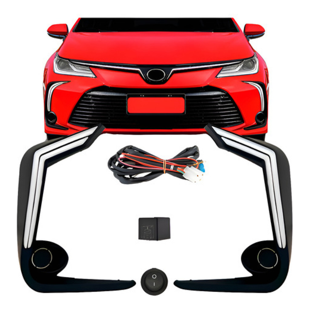 Kit Farol Milha Auxiliar Corolla 2020 2021 Com Led Drl