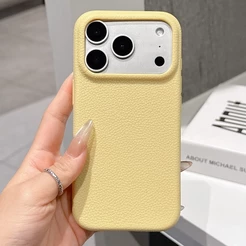 Textura De Couro De Luxo Caso Telefone Macio Para iPhone 11 12 13 14 15 16 17 Pro Max Plus Ar À Prova De Choque TPU Pára