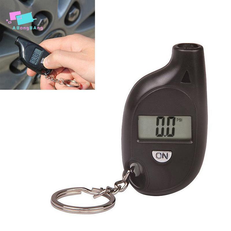 Abongbanghn 1PC Medidor De Pneu Digital Display Lcd Carro Pressão Ar Testador Auto Motocicleta Alarme Segurança Chaveiro