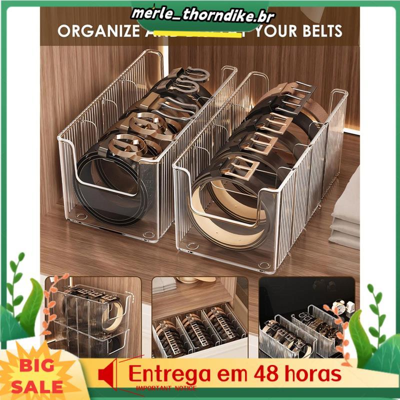 Organizador De Cinto Acrílico-1 Pacote , 8 Compartimentos Destacáveis Para Armário E Gaveta , Display De Suporte Transpa