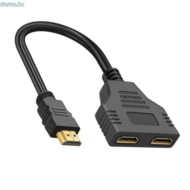 dusur9 HDTV Splitter 1 Para 2 Fêmeas Tela Dupla 1080P Adequado Projetores TV Computador Escritório Gaming
