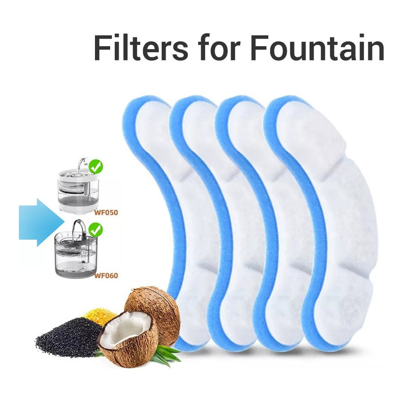 Kit com 4 Substituição Do Filtro Fonte Para Gatos Compatível com bebedouro de fonte de água para animais de estimação