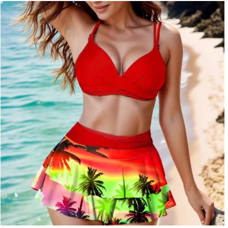 HNYHWKR Novo conjunto sensual feminino de biquíni grande/risca alta com cintura alta, tamanho S-3XL