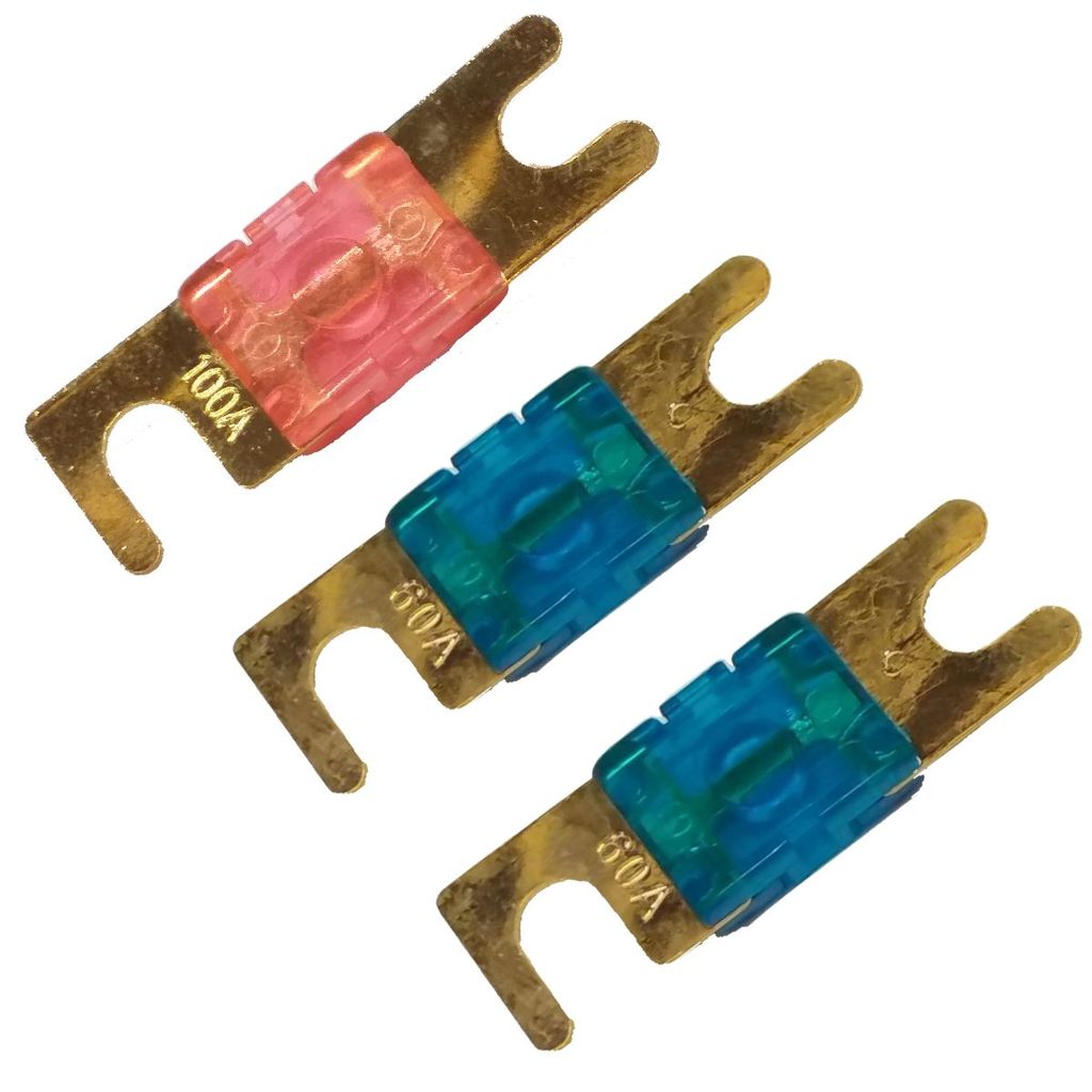 KIT FUSÍVEL FACA MINI MIDI 1 UN 100A E 2 UN 60A PARA SOM AUTOMOTIVO PROTEÇÃO ELÉTRICA