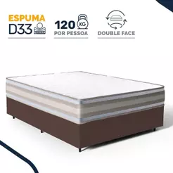 Cama Box com Colchão de Espuma D33 Double Face Territory Hellen Casal 138cm