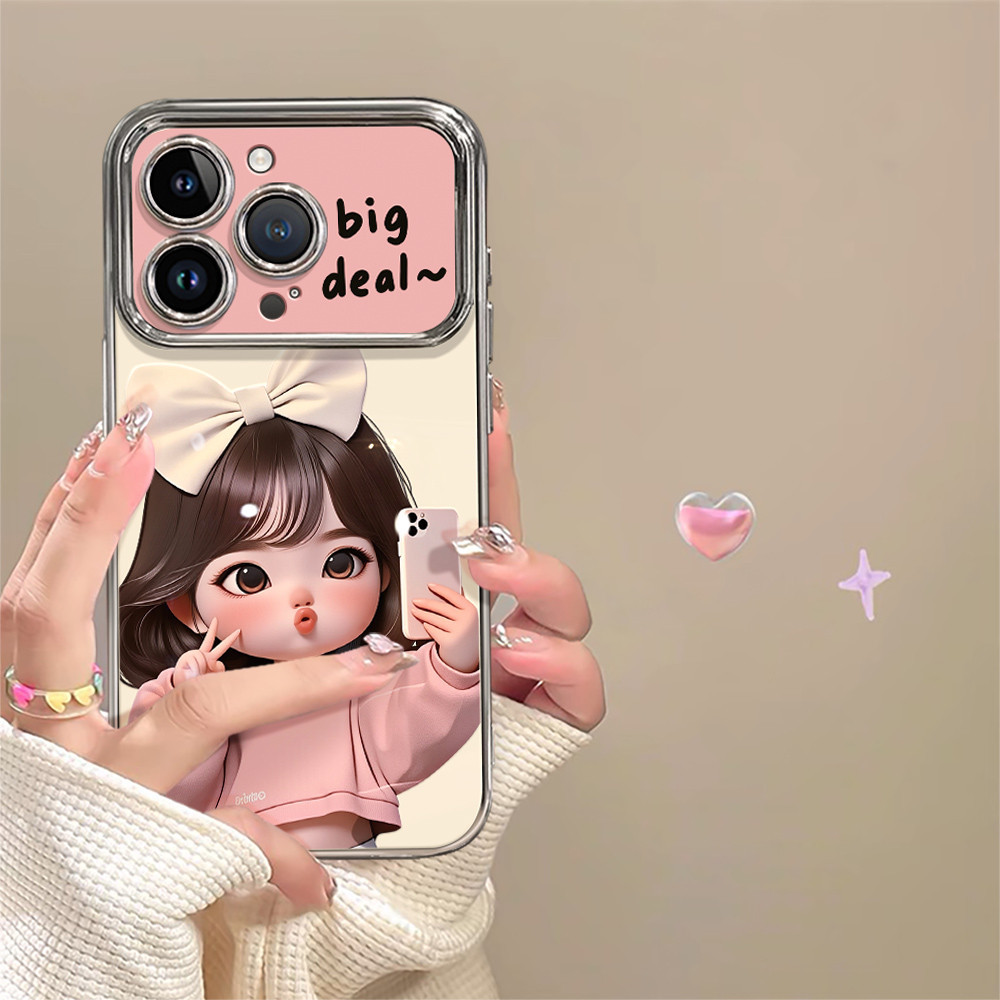 Capinha capa Garota da selfie Adequado Para iPhone 17 11 12 13 15 14 16 Pro Max XR XS Max Capa TPUchoque