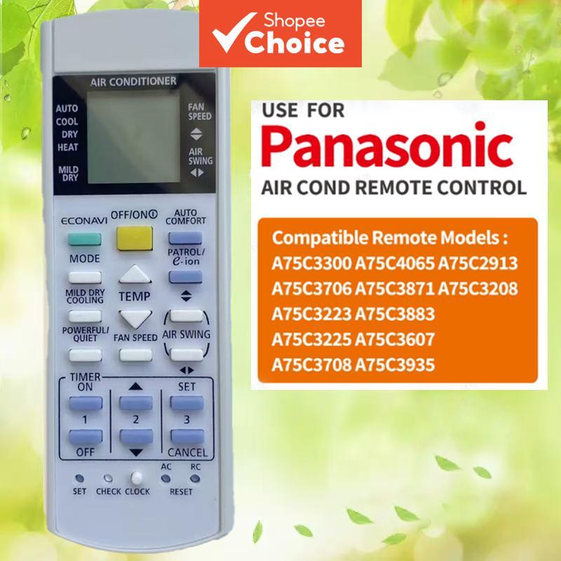 O controle remoto Panasonic PN1122 A75C3300 A75C4065 é compatível com os modelos de ar-condicionado Panasonic