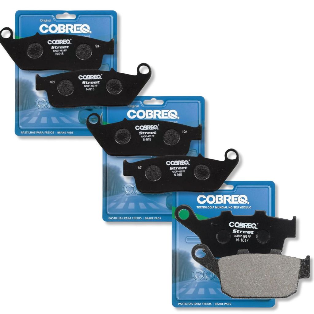 Kit Pastilhas de Freio Cb 500x 2023-2024 / Nx 500 2025-2026 / Cb 650f 2014-2019 / Tiger 800 (Nissin) Cobreq