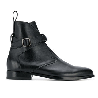 Chelsea botas curtas masculinas dedo do pé apontado chelssea bota fivela britânica couro genuíno único Martin botas na m