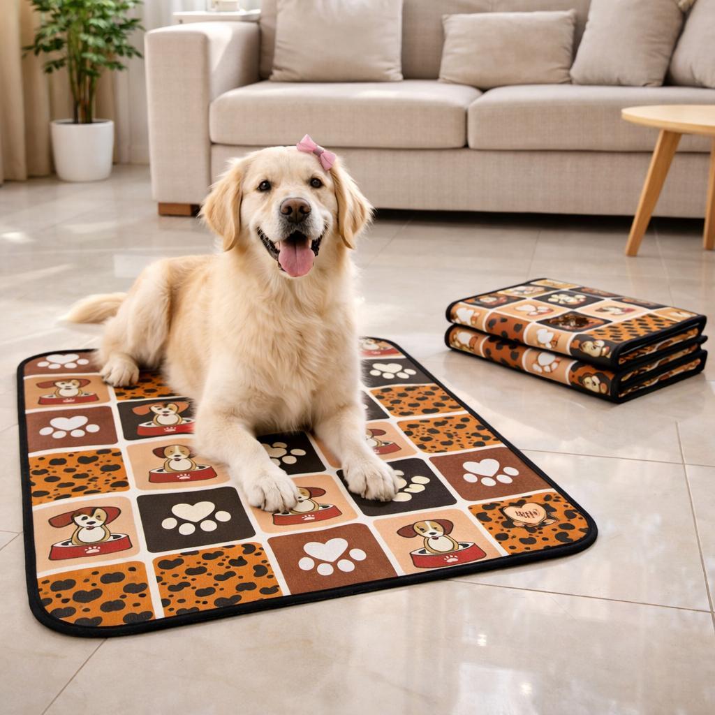 2 Tapetes Higiênicos Laváveis Estampado Pet – Sortido Macho ou Fêmea, Absorvente e Reutilizável