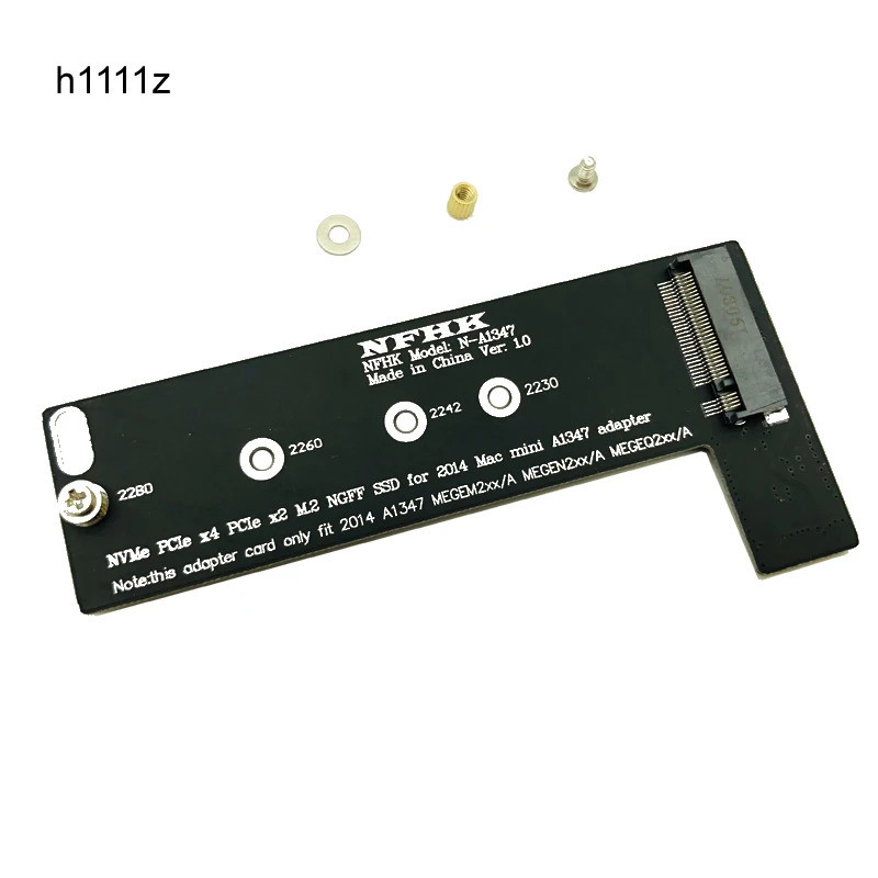 Adaptador/Placa Elevadora M key NVMe M2 SSD para Mac Mini 2014 A1347 MEGEN2 MEGEM2 MEGEQ2 PCI Express NGFF 760P 600P NOV