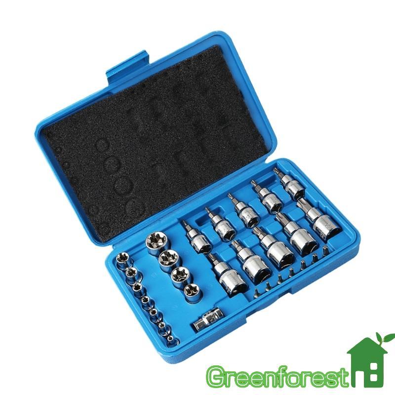 greenfor 29 Peças Conjunto Soquete Ergonômico Ajuste Preciso 1 4 3 8 1 2 Unidades Kit Ferramentas Profissionais