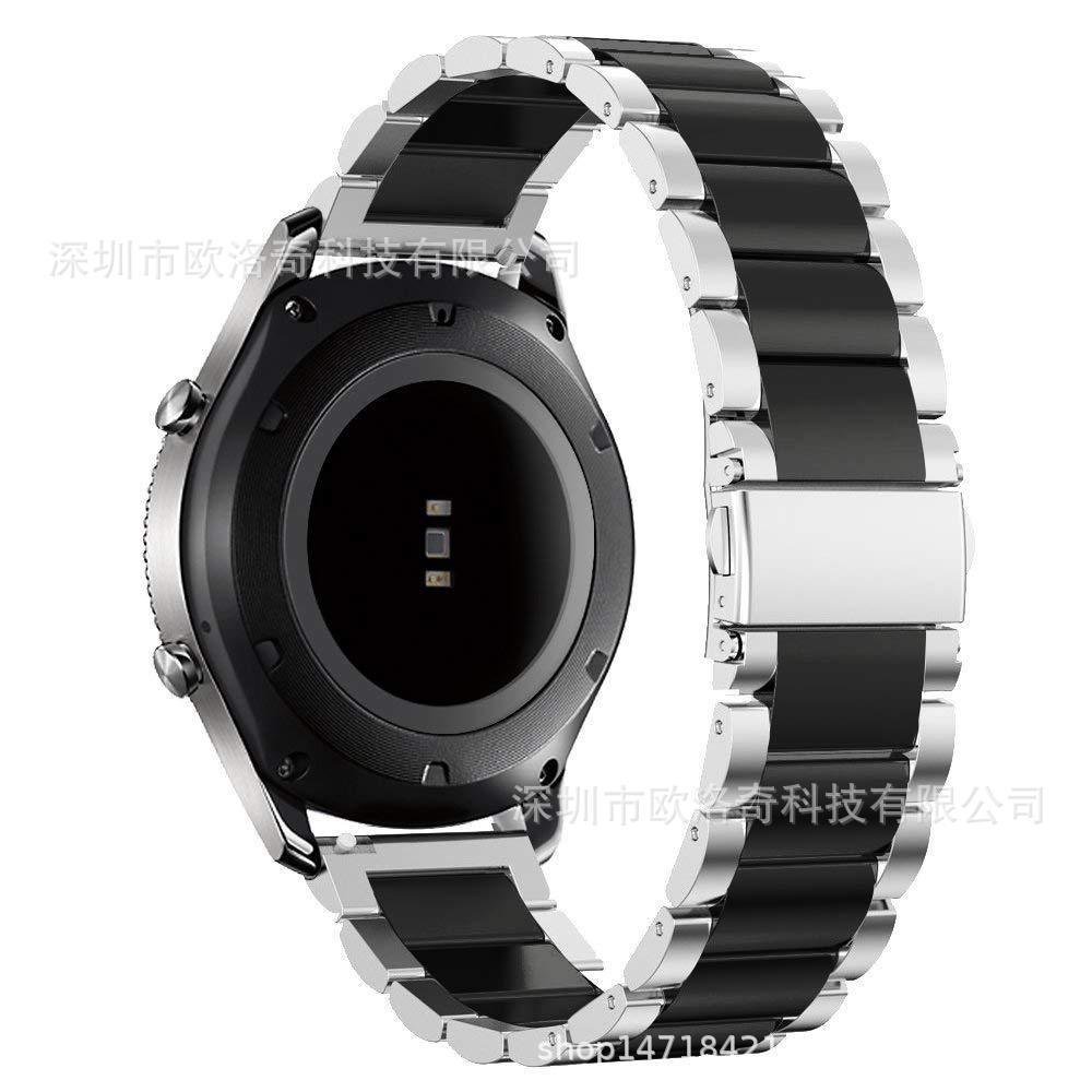 Compatível com Samsung Galaxy Watch 6 42MM/46MM, pulseira de metal sólido com tr
