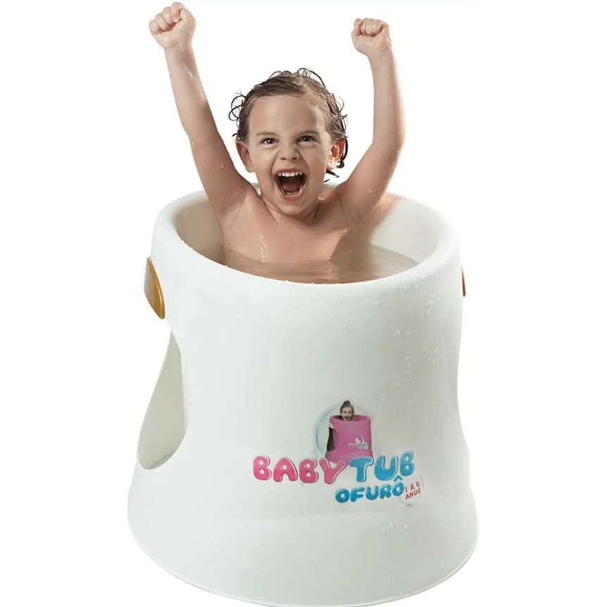 Banheira Ofurô Infantil Babytub Branco 1 a 6 Anos Ergonômica BPA Free