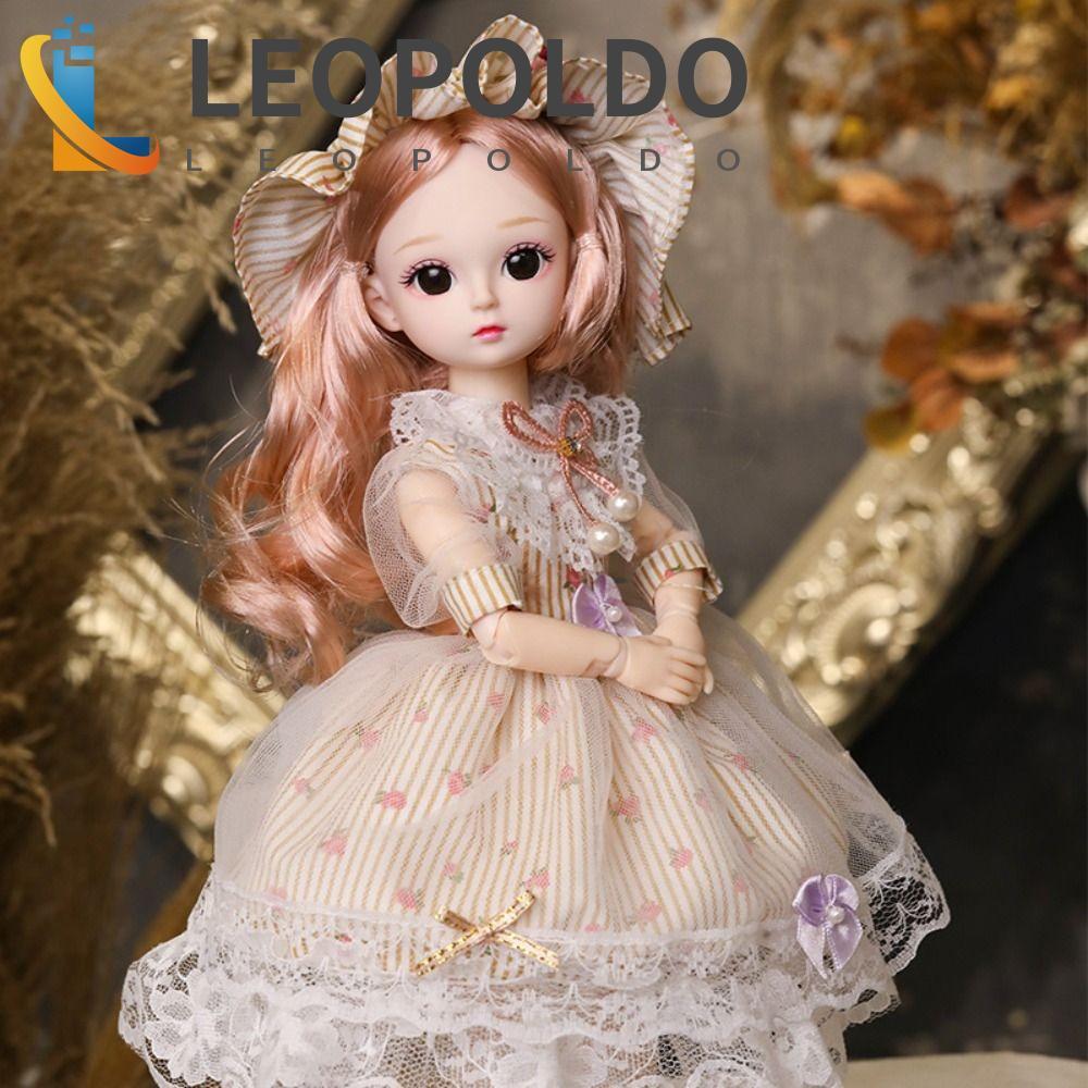 LEOPOLDO Menina Vestir-Se Brinquedos , Boneca De Maquiagem 3D Segurança 30CM Conjunta Móvel Bebê Brinquedo De Princesa D
