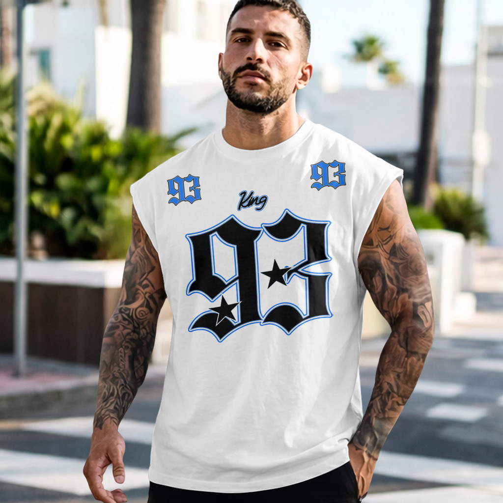 Camiseta Regata Machão New York King 93 regata cavada masculina Camiseta 100% algodão fio 30.1