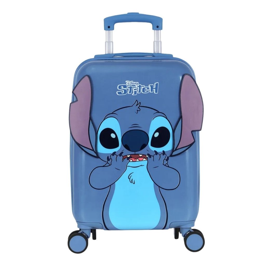 Mala Stitch Escolar 20" Rodinha 360 Duplas Infantil Bordo