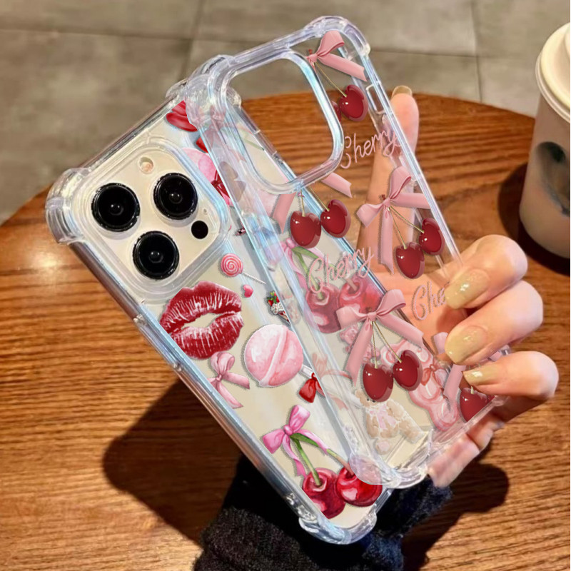 Capa Para Samsung Galaxy A17 A07 A06 A05 A05S A56 A26 A33 A55 A54 A52 A52S A53 A37 A36 A35 A34 A16 A15 A13 Arco Cereja L