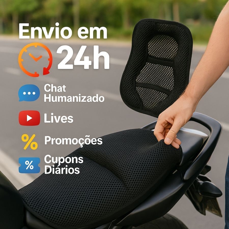 Capa Banco Moto  Preta GG Universal Antiderrapante Confortável Protetora Resistente