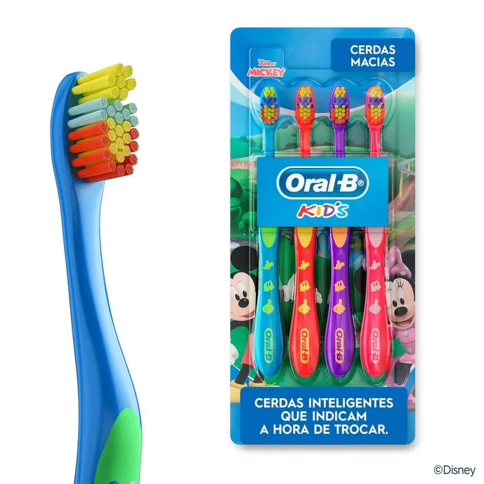 Escova Dental Infantil Oral-b Mickey 4 Unidades