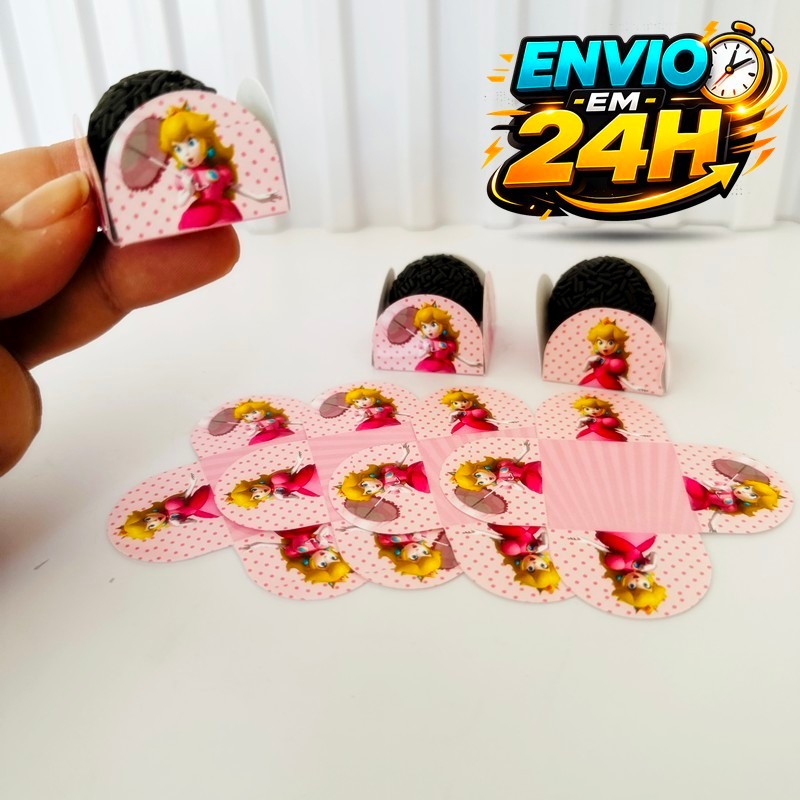 Forminha de Doces Princesa Peach Mário Personalizada no Tema /Lembrancinha de Festa /Aniversário