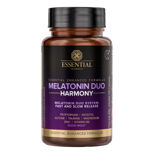 Melatonin Duo Harmony Essential Nutrition 120 Cápsulas Sem Sabor