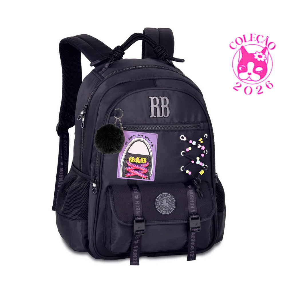 Mochila de Costas Rebecca Bonbon Beaded Fun - Clio Style Cor:Preto em Oferta na Shopee