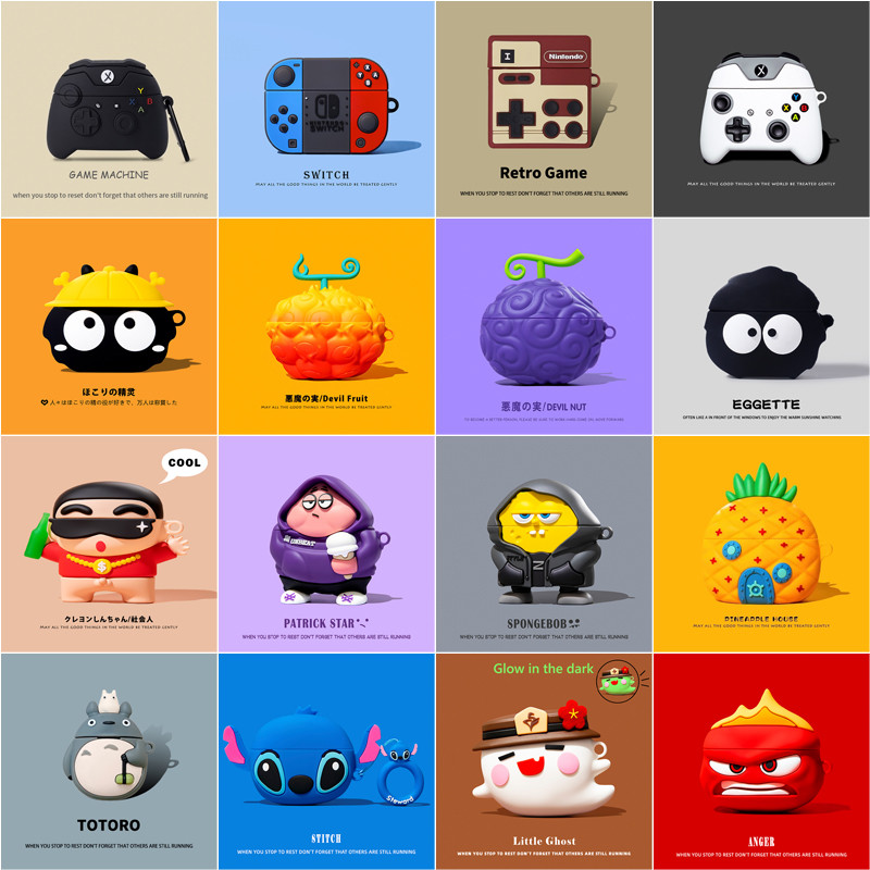 Capa de Jogo de Desenho Animado para Apple Airpods Pro 3 2 Pro3 Pro2 Capa para Airpods 4 1ª 2ª 3ª Geração Gen Air Pods C