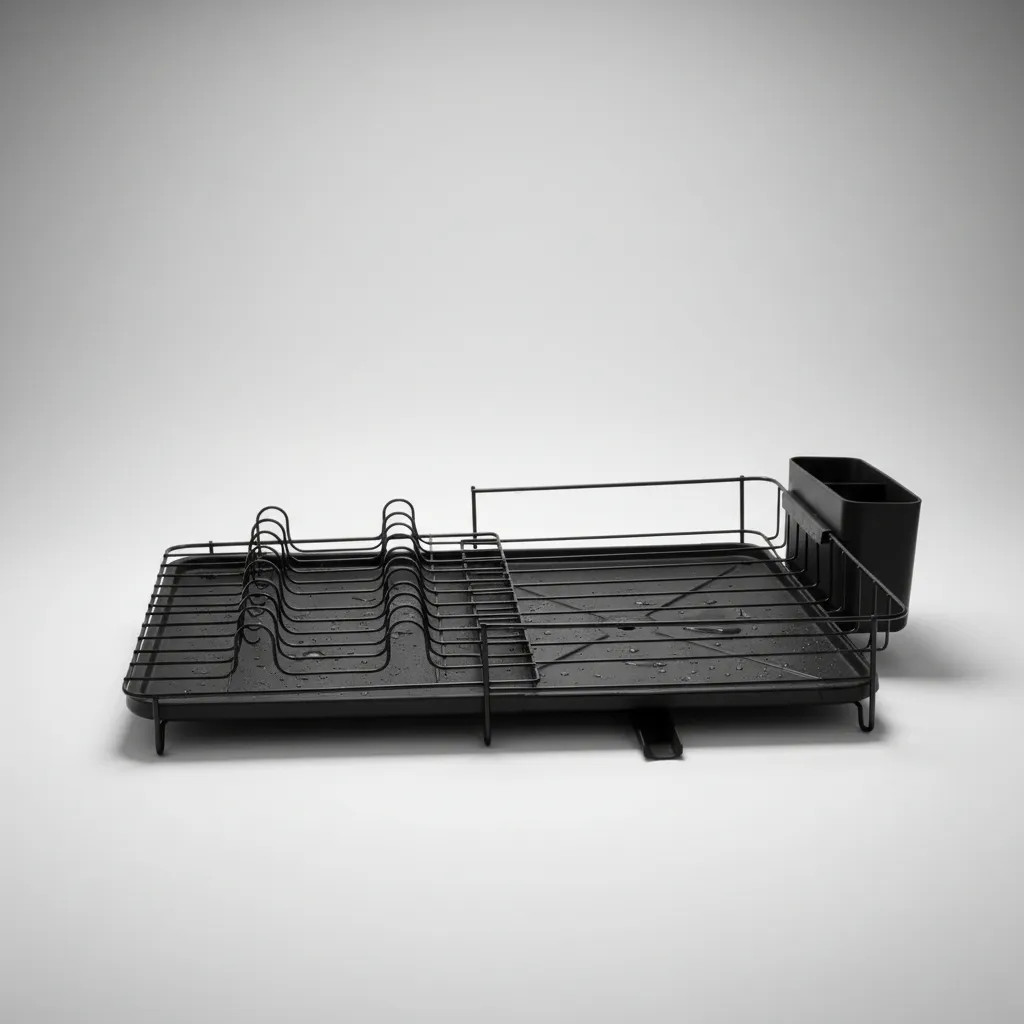 Escorredor De Louça Extensivel Rack Pratos Copos Talheres Inox Premium Preto Resistente