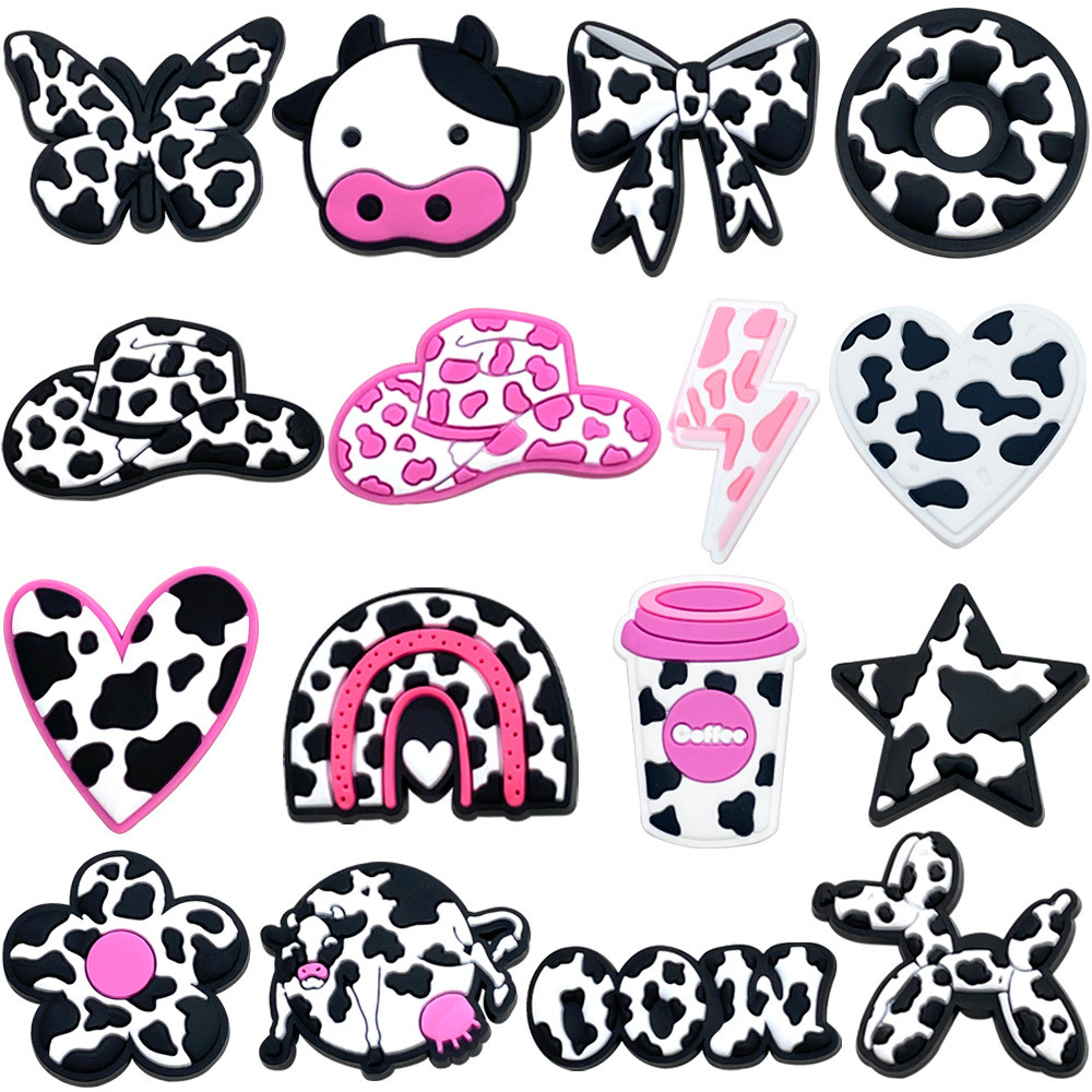 Charme de Sapato Estilo Vaca Acessórios de Sapatos em PVC Personalidade Criatividade Amuletos de Sapato