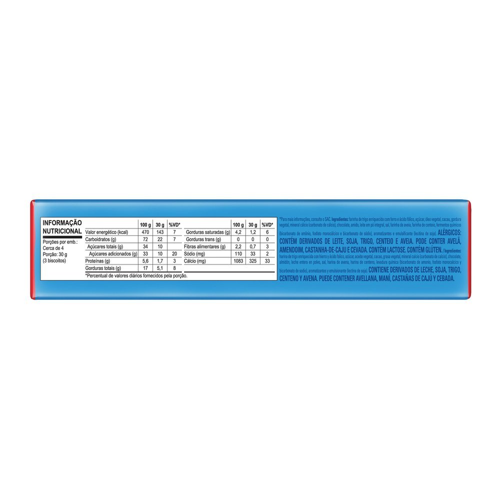 Detalhes do Biscoito Nestlé Passatempo Recheado Sabor Chocolate 130g