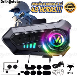 Atualizar Y10 Motocicleta Sem Fio Bluetooth 5.3 Fone de Ouvido Capacete Intercom Kit de Chamadas Mãos Livres À Prova D'Á em Oferta na Shopee