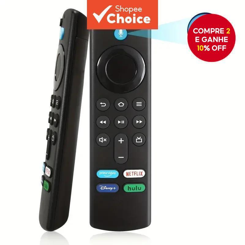 Controle remoto de voz de reposição para Fire Stick TV, compatível com Alexa, bastão de TV inteligente de terceira