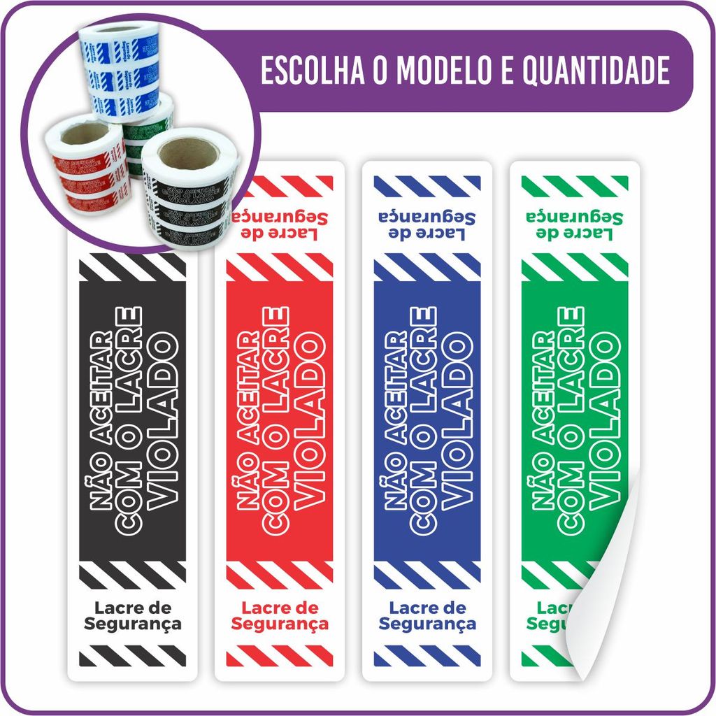 Lacre de Segurança Adesivo Pro (Escolha Cor e Quantidade) em Oferta na Shopee
