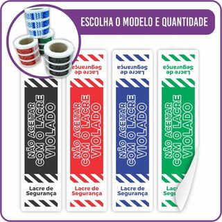 Lacre de Segurança Adesivo Pro (Escolha Cor e Quantidade)