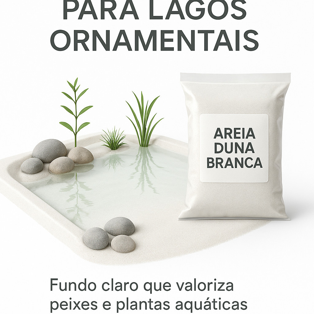 Areia Duna Branca 10kg - Substrato Premium para Aquários e Lagos