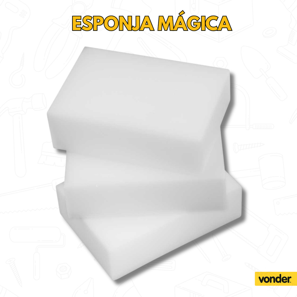 Esponja Mágica 3 Peças VONDER – Limpeza Fácil e Sem Químicos